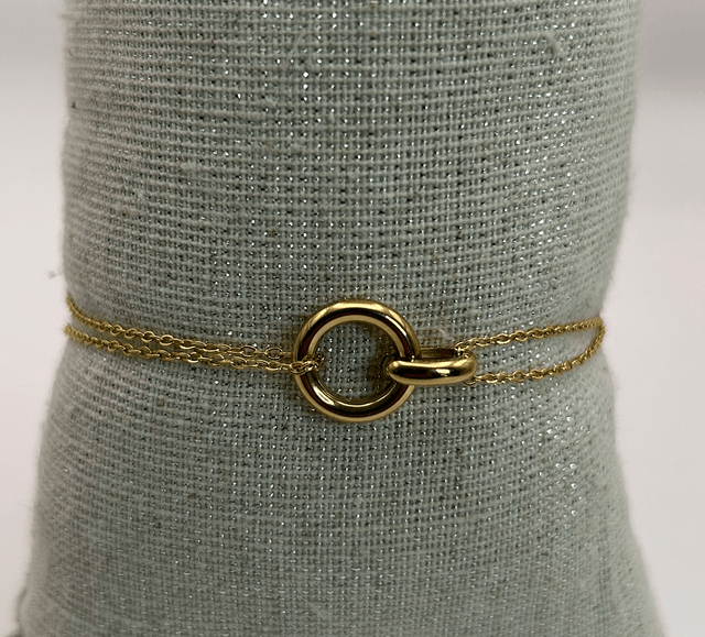 Bracelet anneau double chaîne
