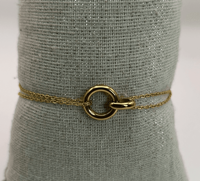 Bracelet anneau double chaîne